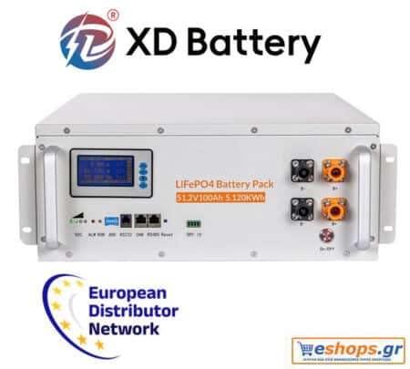 Μπαταρία λιθίου Lifepo4 5.12kwh XD BATTERY Europe 100Ah 5.12KWH rack mounted lifepo4 αποθήκευση ενέργειας για φωτοβολταϊκά αυτόνομα - δικτύου net metering net billing αποθήκευση εξοικονόμηση ενέργειας